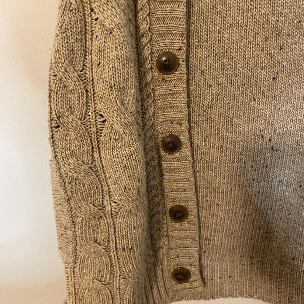 Uniqlo Women 6 Sleeveless Cardigan Vest Cable Knit Button Up Grandpa Chunky - Picture 5 of 9